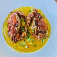 Soft Shell crab Curry · Crisp soft-shell crab, egg, yellow curry powder, chili oil, white onion, green onion, celery