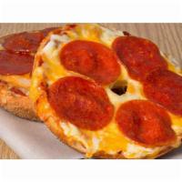 Pepperoni Pizza Bagel · Pizza, bagel ... can't decide? Put those hands together for our Pepperoni Pizza Bagel Sandwi...