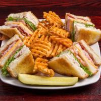 0'Sullivan's Classic Club Sandwich · Boar’s head ham and turkey with American and Swiss cheeses, bacon, mayo, lettuce and tomato....