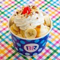 Banana Royale Sundae · 2 of your favorite ice cream flavors topped off with bananas your choice of wet topping, cho...
