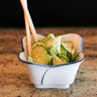 Cucumber Salad · Cucumber with sweet vinegar dressing and sesame seeds.