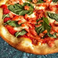 Margherita Pizza · Fresh mozzarella cheese, tomatoes, and basil.