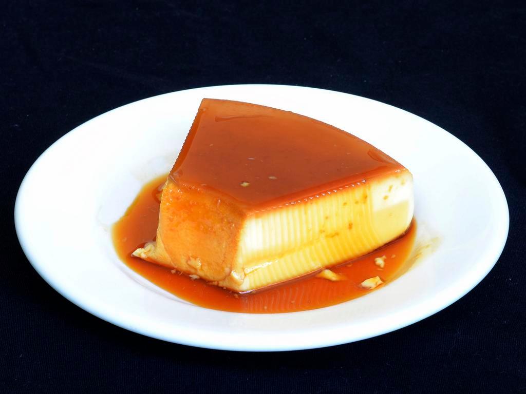 Flan · Sweet custard with a caramel topping.