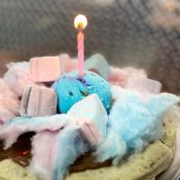 Unicorn Pizza · Nutella pizza topped with cotton candy, marshmallows and ice cream