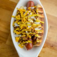 Coney Dog · Traditional Hebrew National all-beef Coney dog topped with house seasoned ground beef blend,...