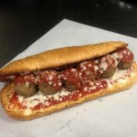 Meatball Sandwich · Meatballs in our own marinara sauce topped with mozzarella cheese. On 10