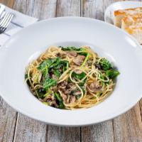 Spaghetti With Mushrooms · Mushrooms & Spinach Sauteed in Olive Oil and Garlic Over Spaghetti