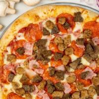 Meat Lovers Pizza · Pepperoni, Sausage, Ham and Homemade Meatballs.
