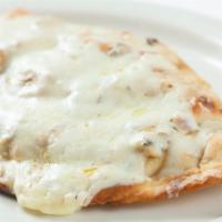 Chicken Alfredo Calzone · Fresh Dough stuffed with Chicken Breast, Mushrooms, onions and mozzarella cheese. Served wit...