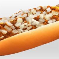 Polish Chili Dog · Mild or spicy Polish sausage, mustard, onions, and chili.
