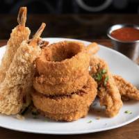 Combo Platter · Our four favorites all on one plate! Onion rings, Mozzarella sticks, chicken strips and Thai...