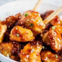 General Tso’ Chicken · Golden fried white meat chicken wok tossed in spicy general tso sauce. Choice of fried or wh...