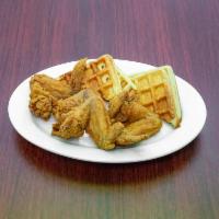 Chicken & Waffles · 4 Whole wings served with 2 waffles.