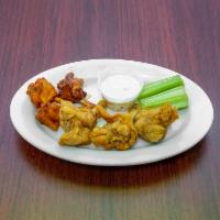 6 Piece Party Wings · Tossed in sauce for an additional charge.