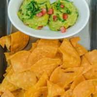 Guacamole, Chips & Salsa · Traditional mixture of avocado, tomatoes, jalapeño, onions, cilantro,. lime juice. Served wi...