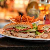 L.A. Club Panini · Oven-roasted turkey breast, sliced avocado, bacon, lettuce, tomatoes and pepper jack cheese.