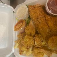 2 Way Combo · Can't decide what to have. Try a little of both. Our southern fried fish and chicken combo i...