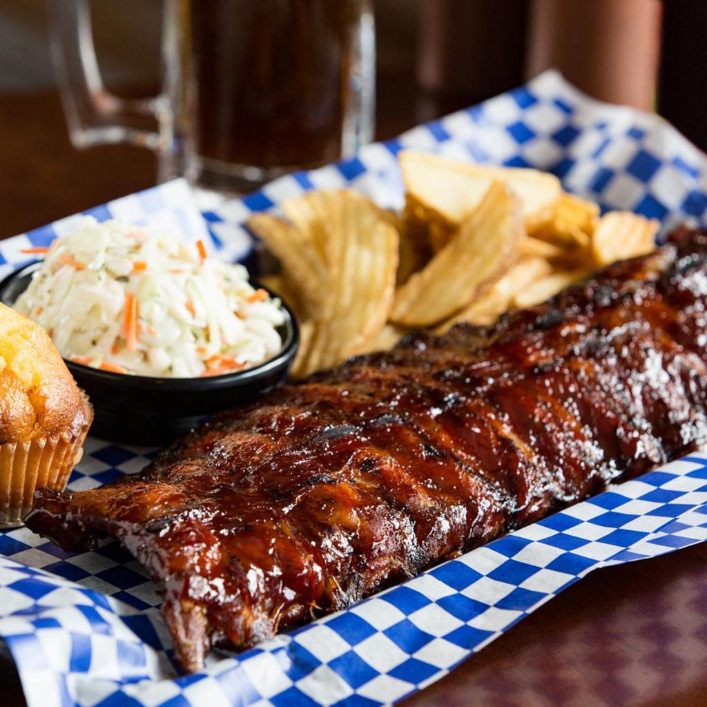 Baby Back Ribs · Two slow-smoked options: Original-Style with Famous Dave’s own Chicago-style rib rub then sauced with Sweet & Zesty®; or Memphis-Style, rubbed with a secret recipe of herbs and spices, hit with a vinegar mop and served naked. Served with choice of two sides and a Corn Bread Muffin. 