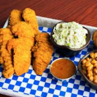 Chicken Tenders (Platter) · Tossed in Dave's special seasoning and served with honey BBQ sauce. Served with a choice of ...