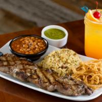 Churrasco · Grilled Churrasco (10 oz Angus Beef) served with Chimichurri sauce and Guasacaca. Served wit...