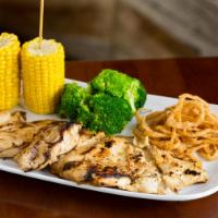 Flat Grilled Chicken Breast · Two Flat Grilled Chicken Breasts (12 oz), rubbed with our secret recipe of herbs and spices....