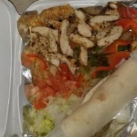 Fajitas · Steak, chicken, shrimp or vegetarian. Green and red peppers, and onions. Served with flour o...