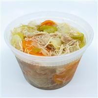 Chicken Vegetable Soup · A tasteful blend of chicken, cabbage, carrots, onions, celery, salt and pepper.