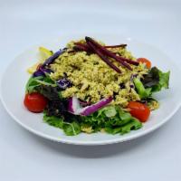 #22. Tuna Salad · Fresh cucumbers, cherry tomatoes, onions, green peppers, broccoli, carrots, and honey mustar...