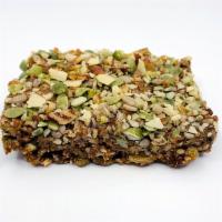 Energy Nut Bar · A blend of pecans sunflower, almonds, pumpkin seeds and raisins in a blend of organic almond...