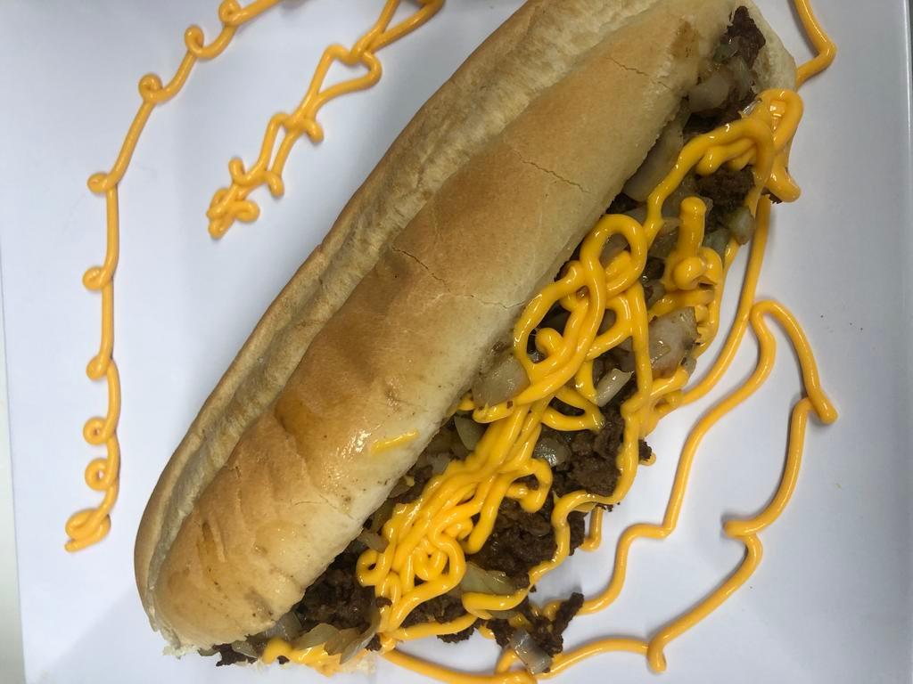 Philly cheese steak · Steak, provolone cheese, onions, melted cheese, sub rolls bread