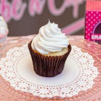 Wedding Cake · Vanilla, almond cupcake topped with almond buttercream.