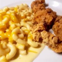 Kids Chicken Strip Meal · fried chicken strips with 1  Side 
(contains dairy)