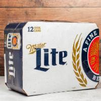 12pack-12oz of miller Lite canned · (Must be 21 to Purchase) 96 calories per 12 oz