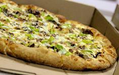 Philly Steak Pizza · Steak Onions, green peppers and assorted cheeses. No sauce.