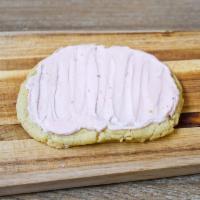 Strawberry Shortbread · Topped with a strawberry frosting!