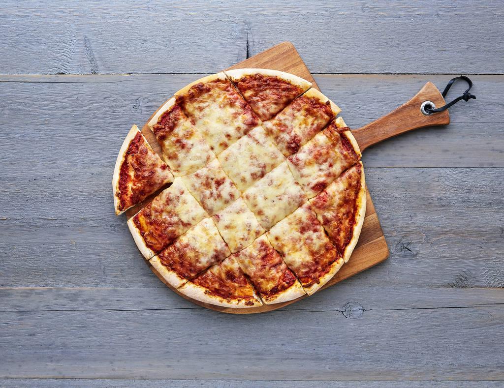Cheese Pizza · Extra toppings are available for an additional charge.