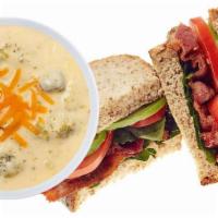 Soup and Sandwich · Choice of Any Soup & Any Sandwich
Comes with a Bag of Chips and a Pickle