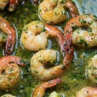 Garlic Butter Shrimp · Jumbo Shrimp sauteed in garlic, lemon, red pepper flakes parsley and olive oil. Served with ...