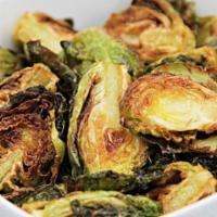 Brussel Sprouts · Fried brussels sprouts with balsamic glaze.