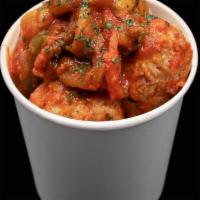Sausage and Peppers Meatball · Tomato and peppers spicy sauce.