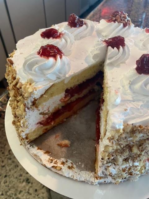 Strawberry Shortcake · Made Fresh in our bakery, Whip Cream, cake, and strawberries.
