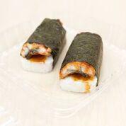 Unagi Musubi · 2 Pan-seared Unagi (Eel)  placed on top of packed rice and wrapped in Nori (dried seaweed).