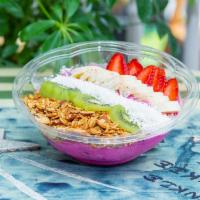 16 oz. Pitaya Mama Bowl · NO substitution Dragon fruit, pineapple, banana and coconut milk. Topped with fresh berries,...