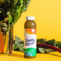 Chard Knock Life · Ingredients: rainbow chard, baby spinach, tangerine, pear, lime, ginger.