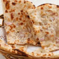 Onion Naan · Naan stuffed with onions and fresh cilantro.