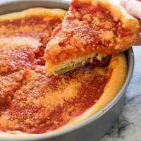 208. 10 inch  Chicago Style Stuffed Cheese Pizza · All the toppings and cheeses are inside the pizza. Then it is covered with  another layer of...