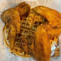 Chicken and Waffle · 3 wings and 1 waffle.