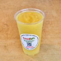 Mango-Licious Smoothie · Mango, banana, orange juice and apple juice.