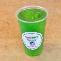 Goodlyfe Smoothie · Spinach, kale, mango, pineapple, banana and fresh ginger.