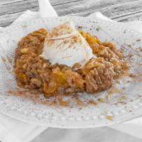Peach Cobbler · Add ice cream for another level of goodness!